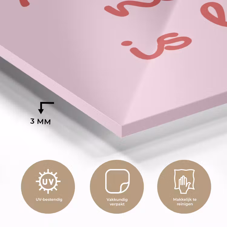 Tekst - Roze - Love - Hart plexiglas 5mm klein -sfeer2