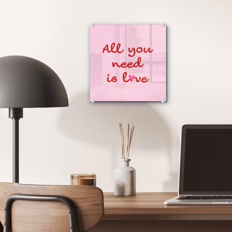 Tekst - Roze - Love - Hart plexiglas 5mm klein -sfeer6