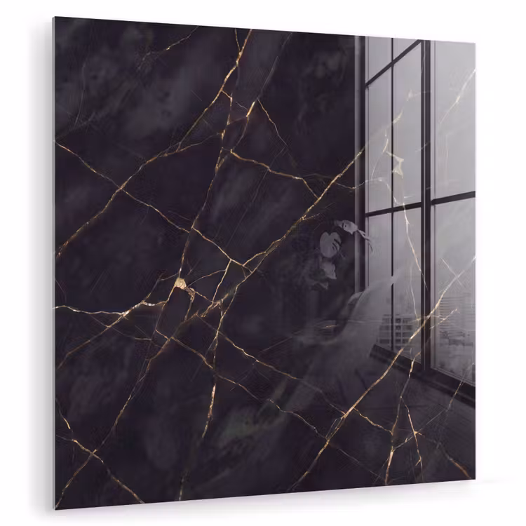 Textuur - Gouden lijnen - Abstract - Modern - Zwart plexiglas 5mm klein -zzzproduct_nieuw