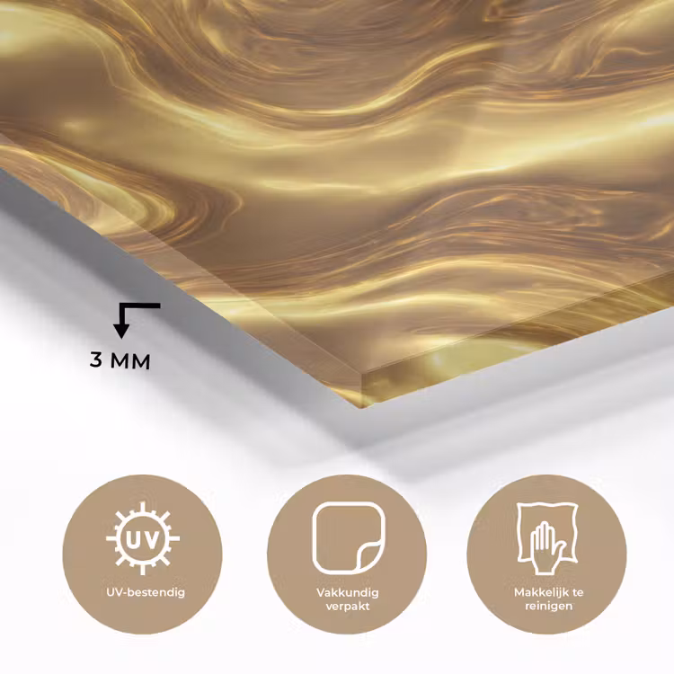 Textuur - Vloeibaar - Organisch - Goud plexiglas 5mm klein 11 -sfeer2