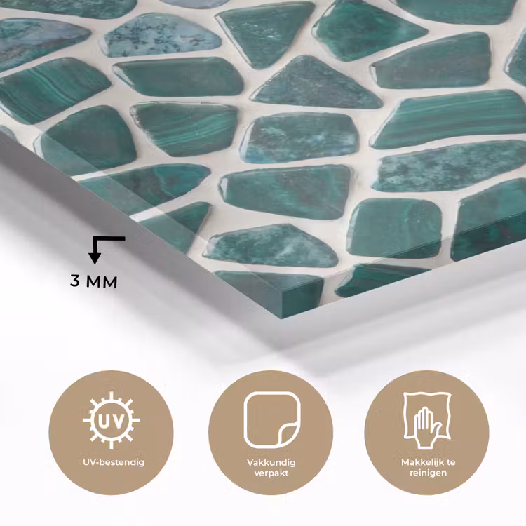 Textuur - Steen - Groen - Abstract - Patroon plexiglas 5mm klein -sfeer2