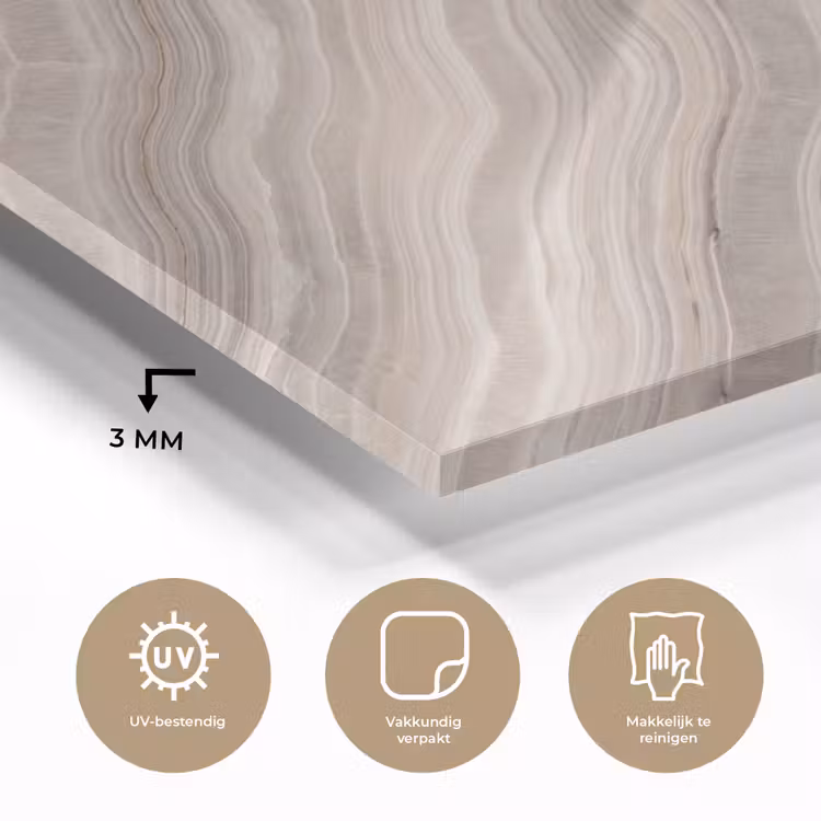 Textuur - Golvend - Abstract - Modern - Beige plexiglas 5mm klein -sfeer2
