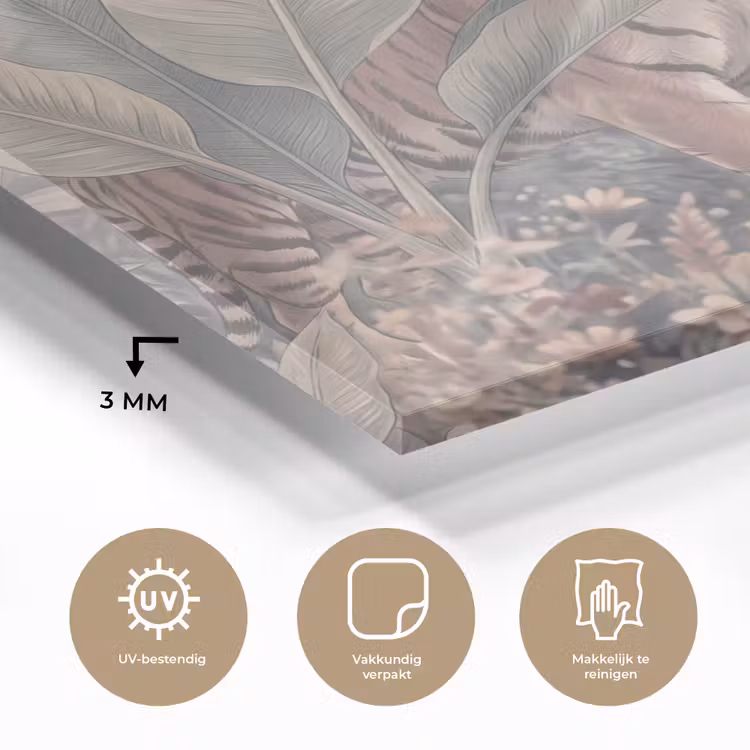 Tijger - Welp - Jungle - Illustratie - Dieren plexiglas 5mm klein -sfeer2