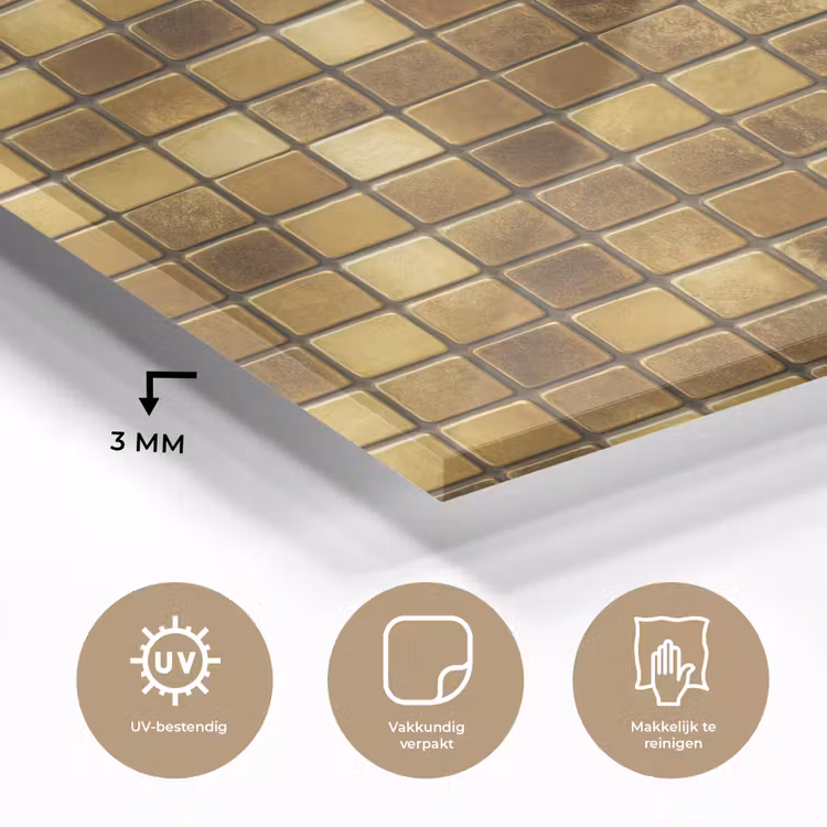 Tegels - Mozaïek - Luxe - Warm Goud plexiglas 5mm klein 11 -sfeer2