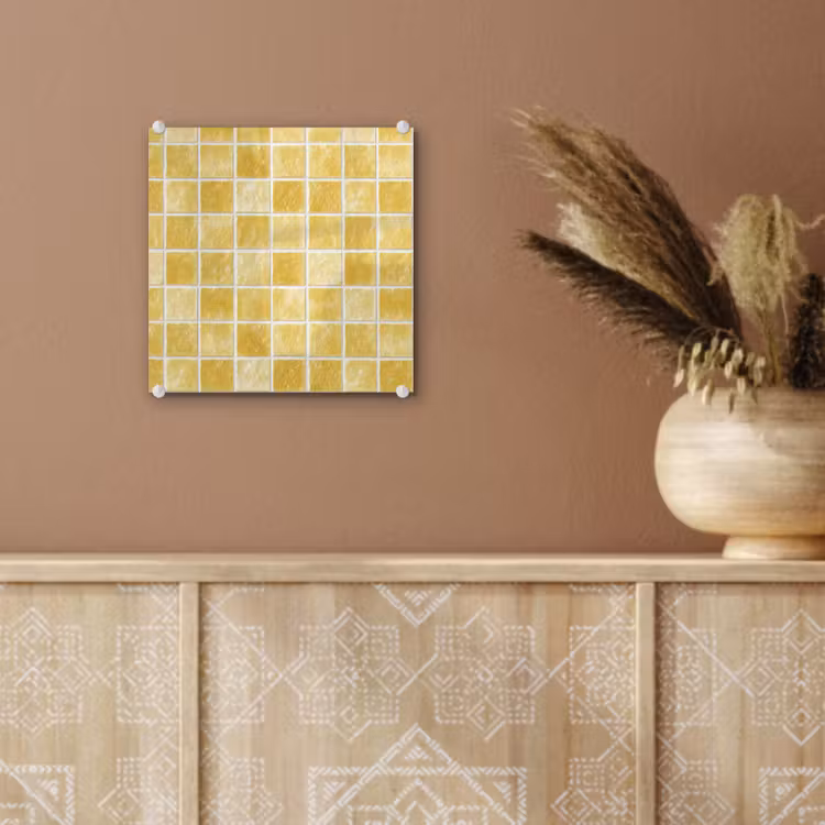 Tegels - Mozaïek - Textuur - Goudgeel plexiglas 5mm klein 11 -sfeer5