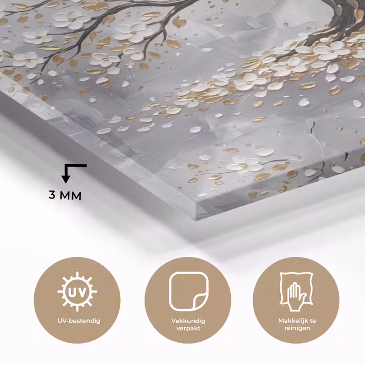 Boom - Bloemen - Natuur - Abstract - Wit plexiglas 5mm klein -sfeer2