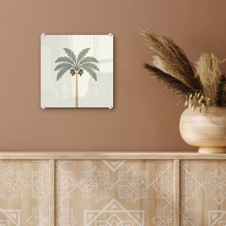 Boom - Bladeren - Groen - Decoratief - Beige plexiglas 5mm klein -sfeer5