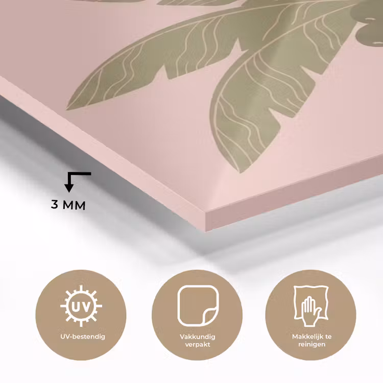 Boom - Palm - Natuur - Illustratie - Roze plexiglas 5mm klein -sfeer2