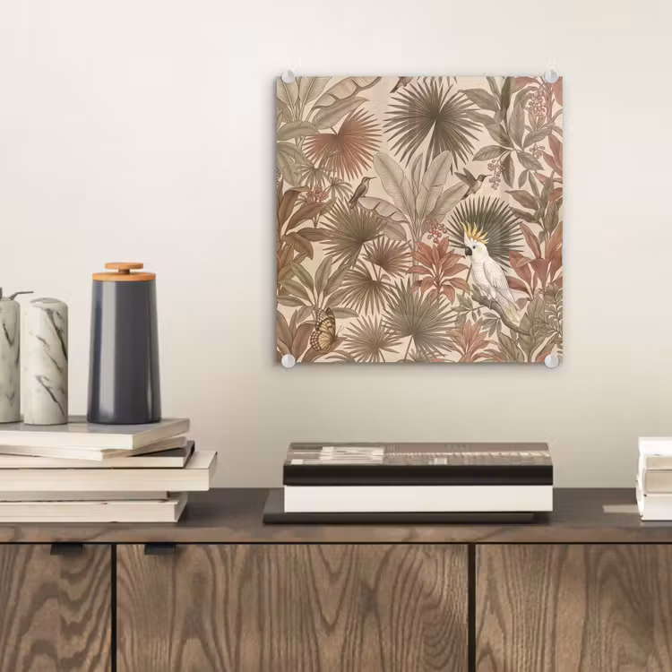 Tropisch - Vogels - Beige plexiglas 5mm klein -sfeer1