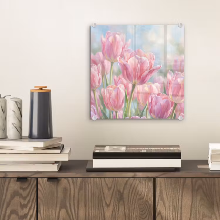 Tulpen - Veld - Lente - Roze plexiglas 5mm klein -sfeer1