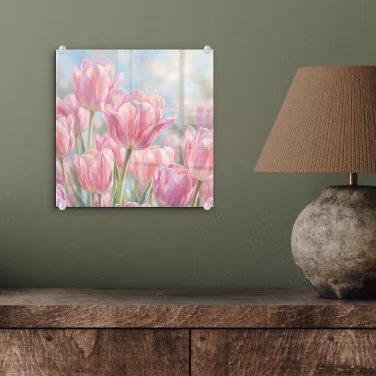 Tulpen - Veld - Lente - Roze plexiglas 5mm klein -sfeer3