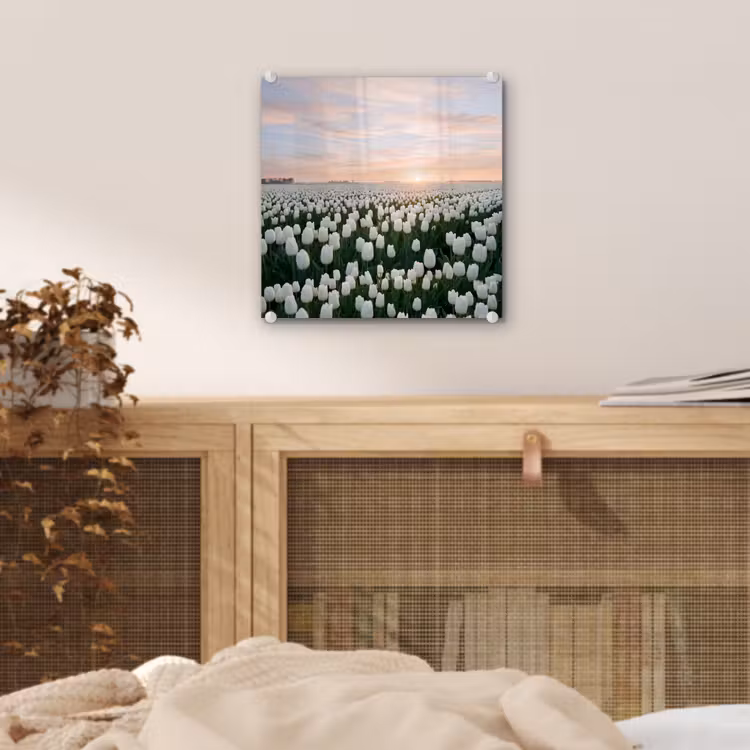 Tulpen - Landschap - Wit plexiglas 5mm klein -sfeer4
