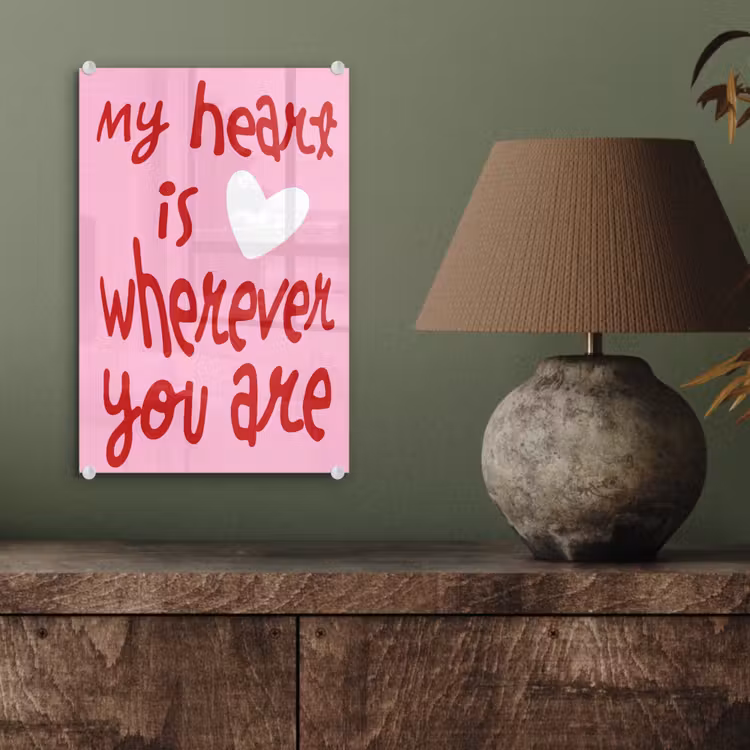 Valentijn - Hart - Liefde - Roze plexiglas 5mm klein -sfeer3