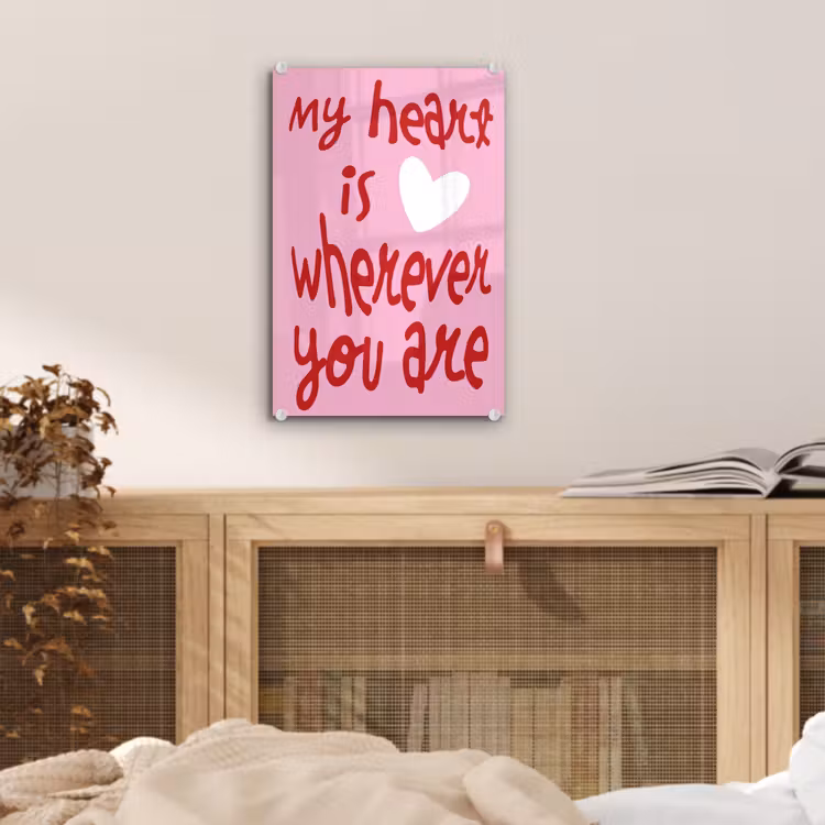Valentijn - Hart - Liefde - Roze plexiglas 5mm klein -sfeer4