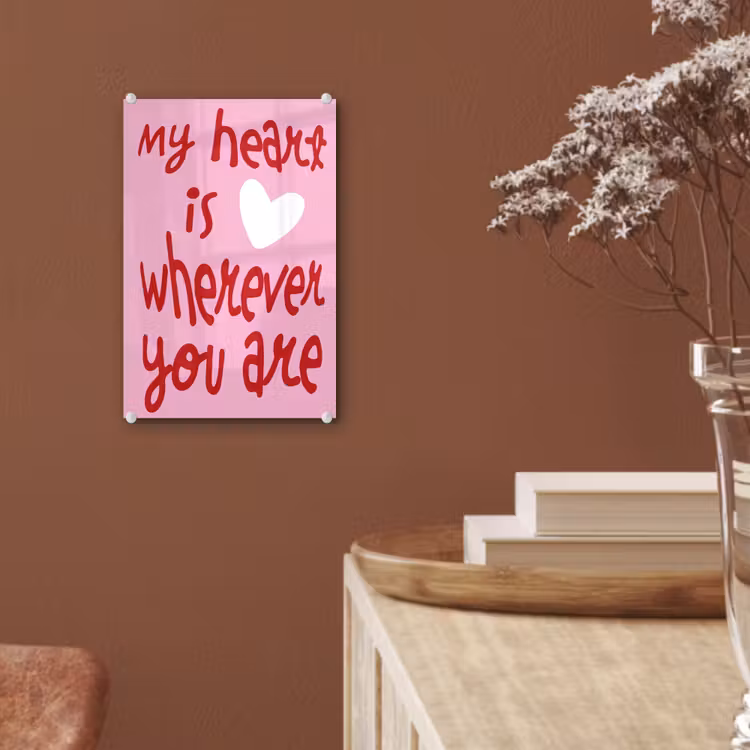Valentijn - Hart - Liefde - Roze plexiglas 5mm klein -sfeer5