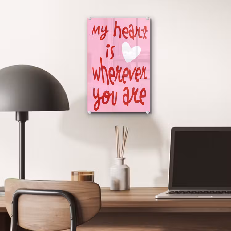 Valentijn - Hart - Liefde - Roze plexiglas 5mm klein -sfeer6