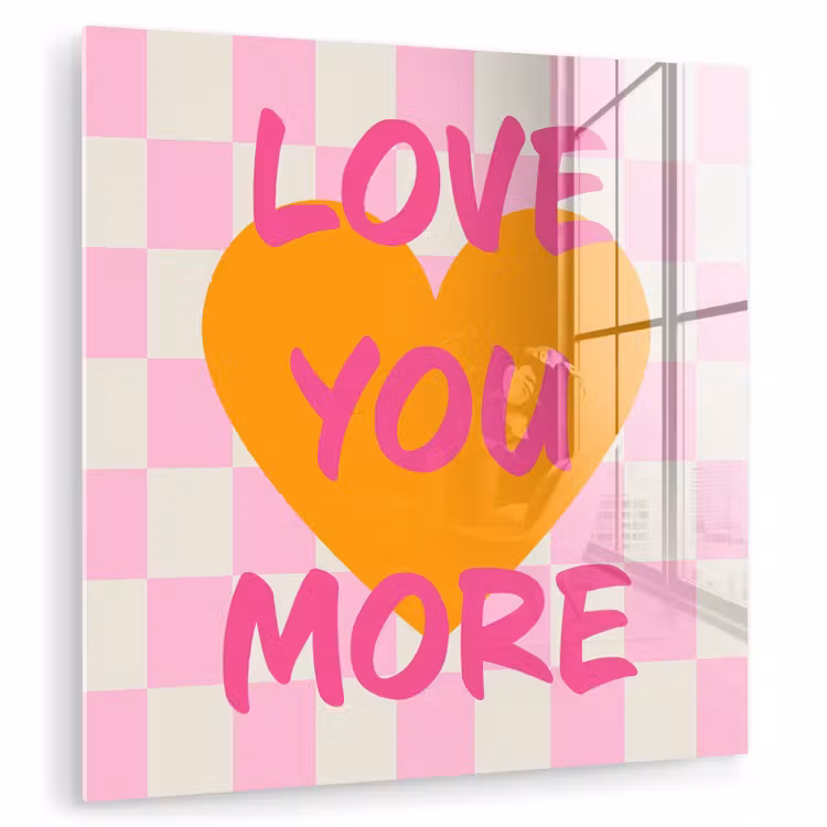 Valentijn - Love - Roze - Oranje plexiglas 5mm klein -zzzproduct_nieuw