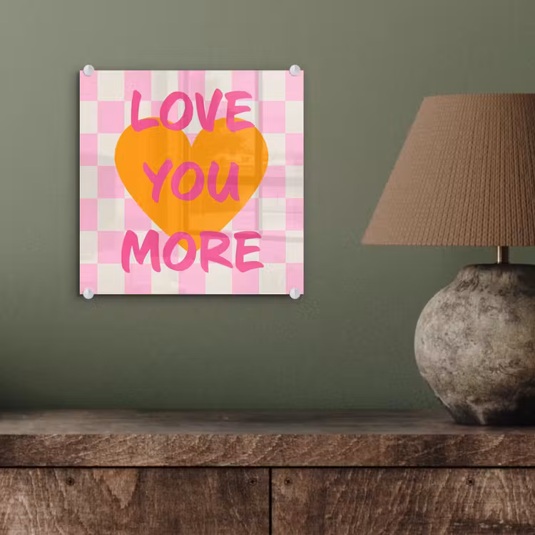 Valentijn - Love - Roze - Oranje plexiglas 5mm klein -sfeer3