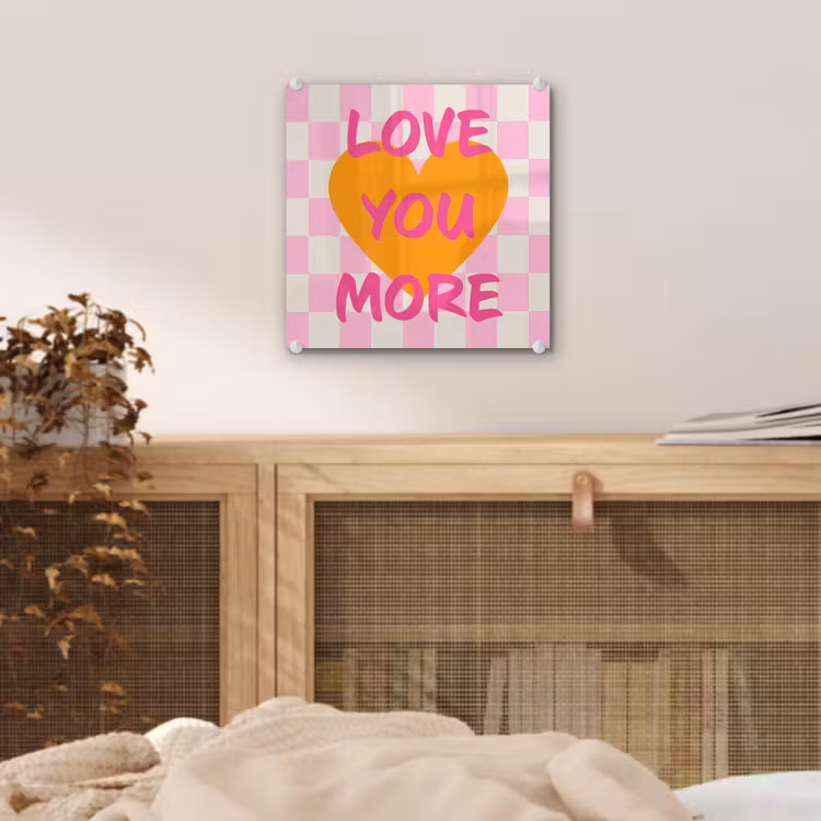 Valentijn - Love - Roze - Oranje plexiglas 5mm klein -sfeer4