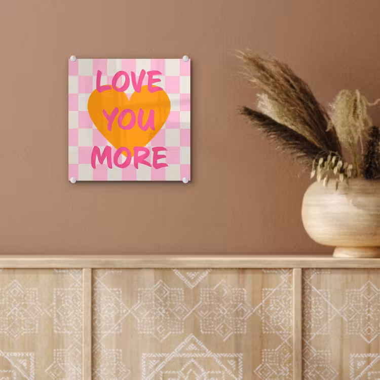 Valentijn - Love - Roze - Oranje plexiglas 5mm klein -sfeer5