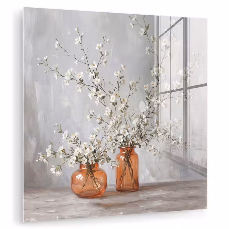 Vazen - Bloemen - Oranje plexiglas 5mm klein -zzzproduct_nieuw
