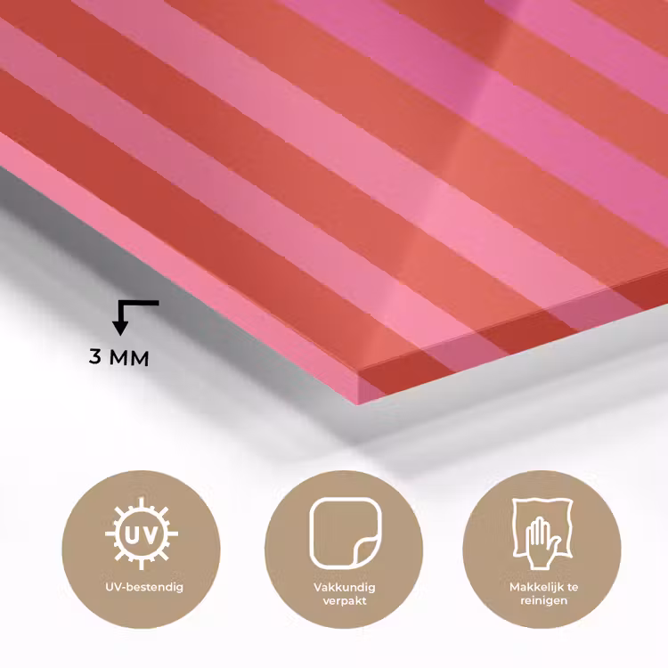 Verticaal - Strepen - Roze plexiglas 5mm klein 11 -sfeer2