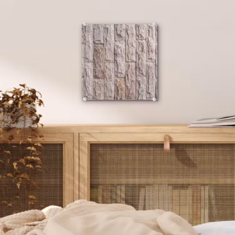 Muur - Steen - Ruw - Beige - Textuur plexiglas 5mm klein -sfeer4