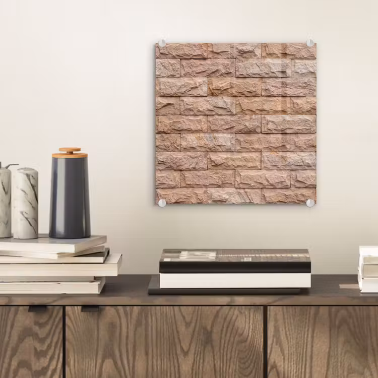 Muur - Steen - Ruw - Textuur - Beige plexiglas 5mm klein -sfeer1