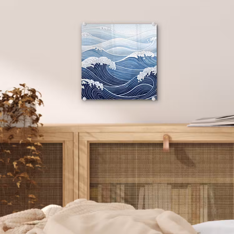 Water - Mozaïek - Landschap - Modern - Blauw plexiglas 5mm klein -sfeer4