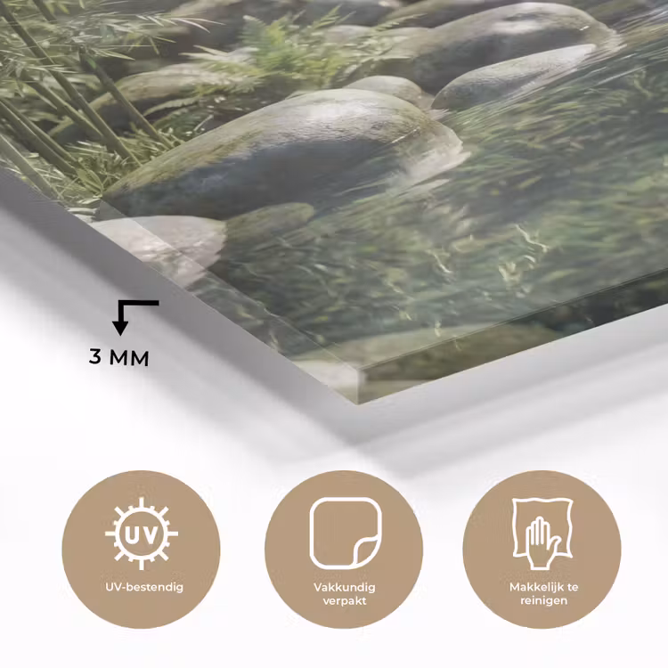 Beek - Waterval - Natuur - Groen plexiglas 5mm klein -sfeer2