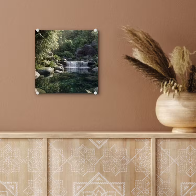 Beek - Waterval - Natuur - Groen plexiglas 5mm klein -sfeer5