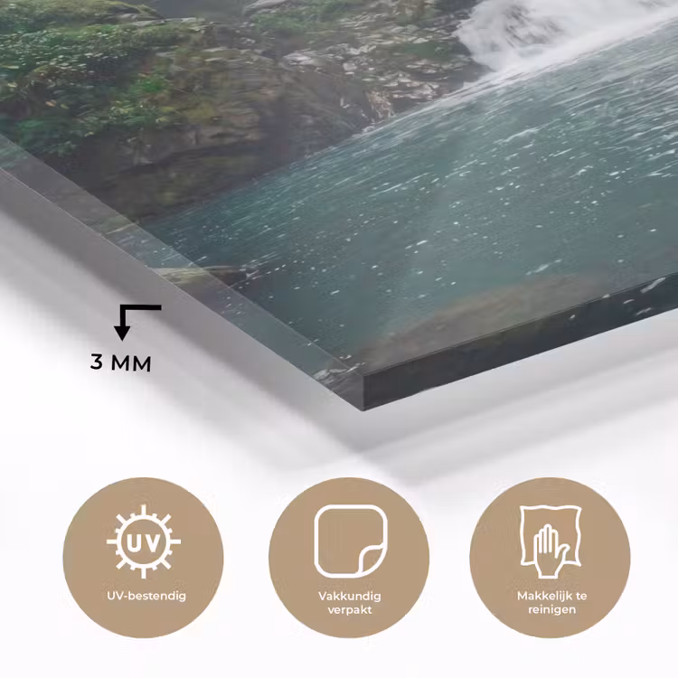 Waterfall - Forest - Nature - Greenkhgyguyg plexiglas 5mm klein -sfeer2