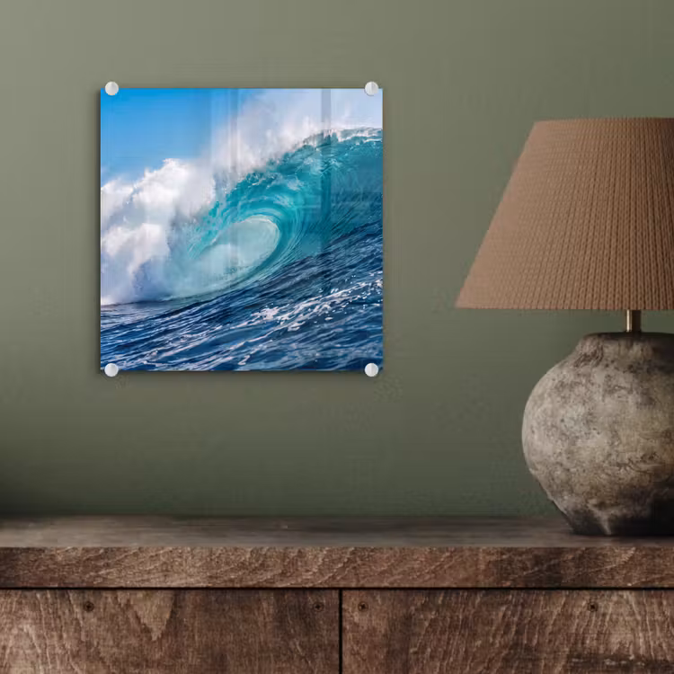 Golf - Oceaan - Water - Dynamisch - Blauw plexiglas 5mm klein -sfeer3