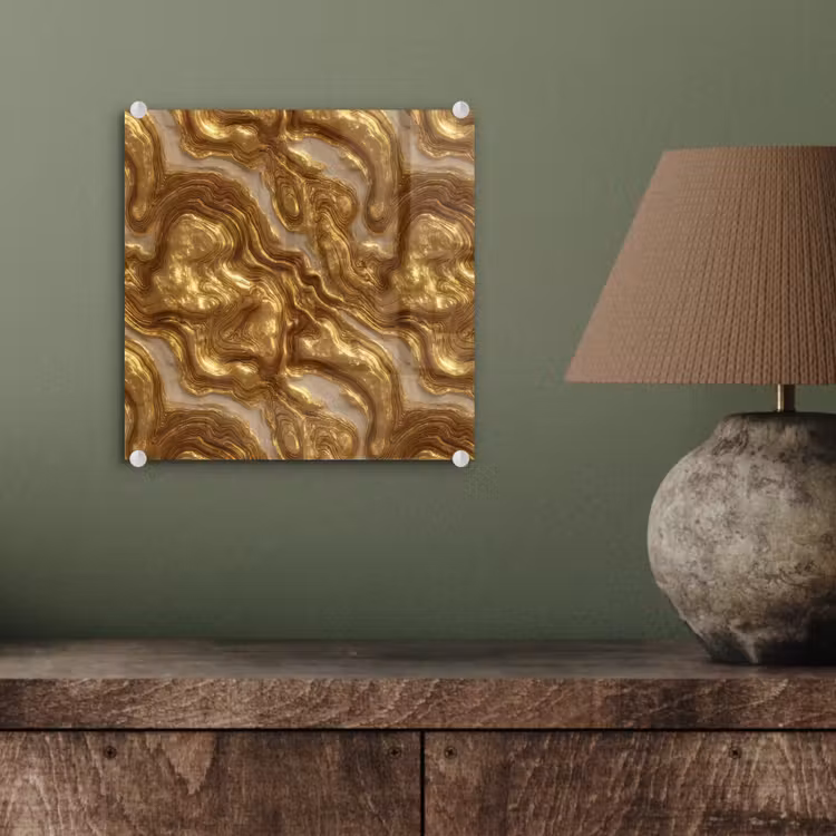 Golven - Organisch - Goud - Crème plexiglas 5mm klein 11 -sfeer3
