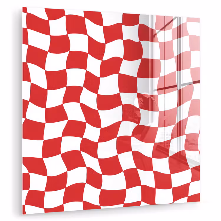 Golvend - Patroon - Rood plexiglas 5mm klein 11 -zzzproduct_nieuw