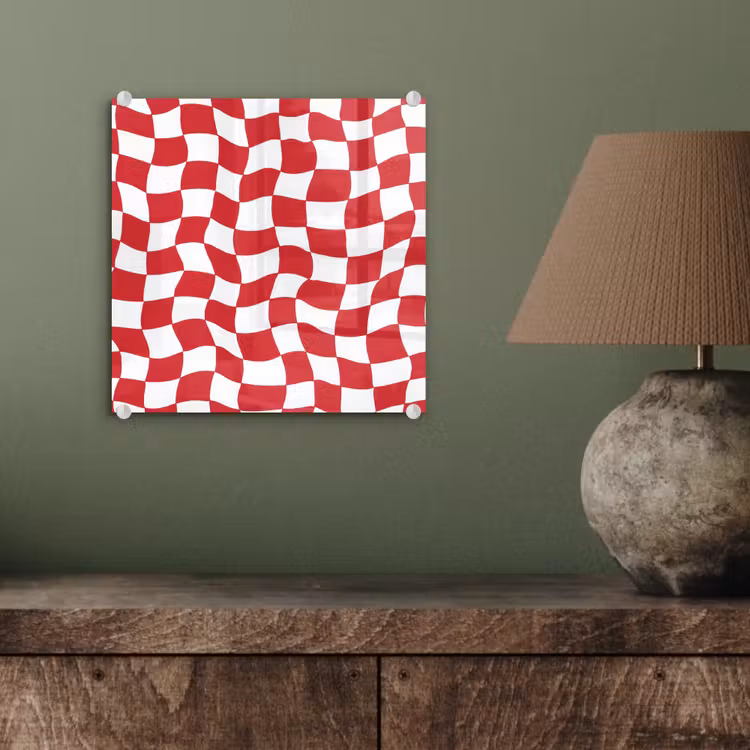 Golvend - Patroon - Rood plexiglas 5mm klein 11 -sfeer3