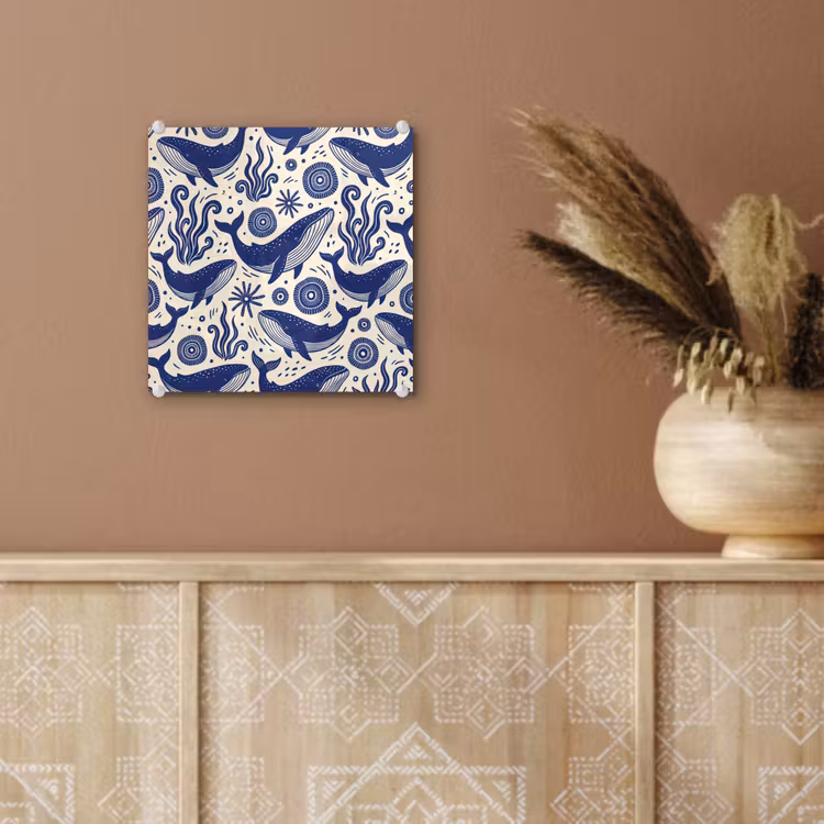 Walvis - Onderwater - Dieren - Abstract - Blauw plexiglas 5mm klein -sfeer5