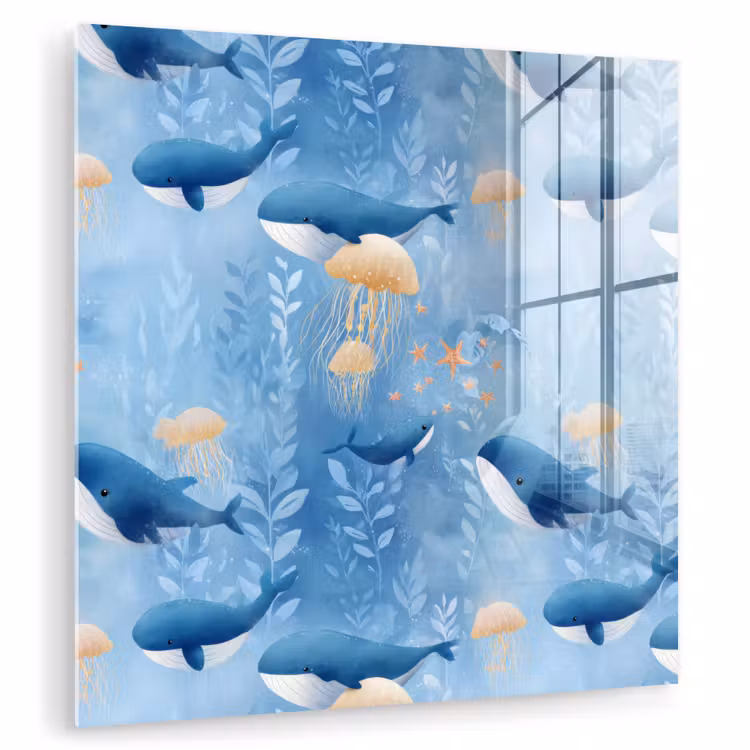Walvissen - Oceaan - Blauw plexiglas 5mm klein 11 -zzzproduct_nieuw