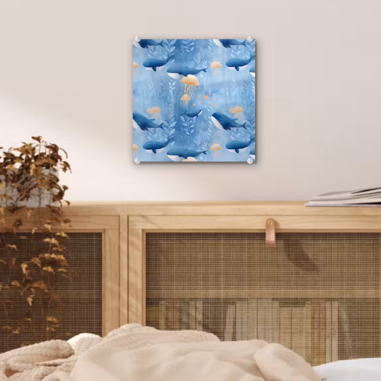 Walvissen - Oceaan - Blauw plexiglas 5mm klein 11 -sfeer4