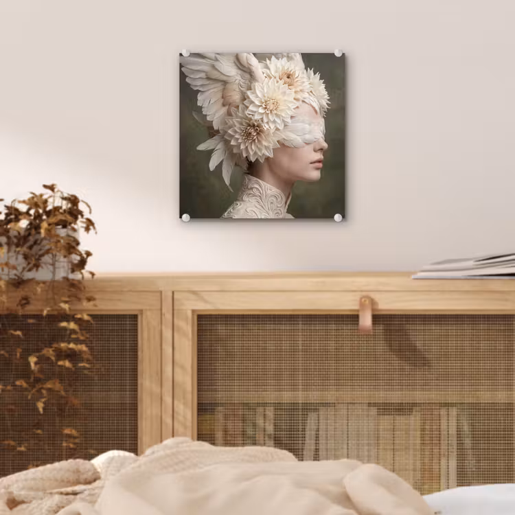Vleugels - Vrouw - Wit plexiglas 5mm klein -sfeer4