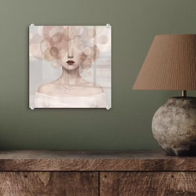 Vrouw - Cirkels - Beige plexiglas 5mm klein -sfeer3