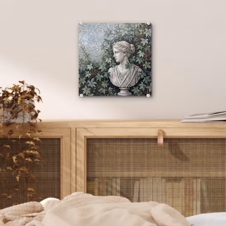 Vrouw - Klassiek - Mozaiëk - Natuur - Groen plexiglas 5mm klein -sfeer4