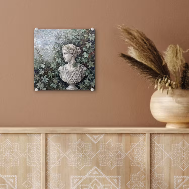 Vrouw - Klassiek - Mozaiëk - Natuur - Groen plexiglas 5mm klein -sfeer5