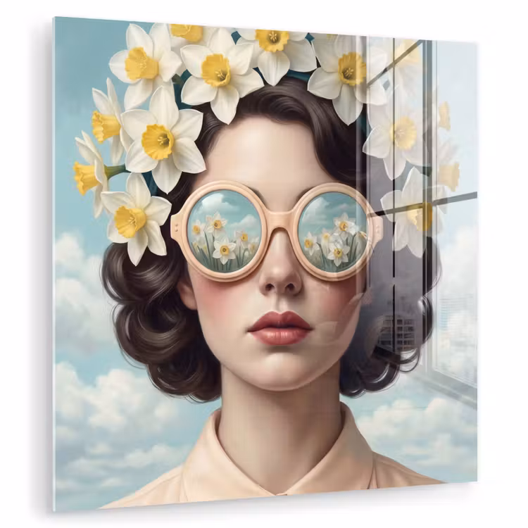 Vrouw - Narcissen - Geel plexiglas 5mm klein -zzzproduct_nieuw
