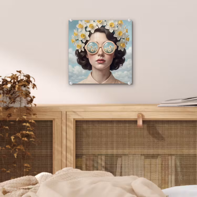 Vrouw - Narcissen - Geel plexiglas 5mm klein -sfeer4