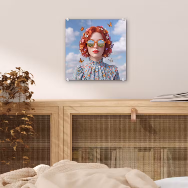 Vrouw - Bloemen - Zomer - Portret - Kleurrijk plexiglas 5mm klein -sfeer4