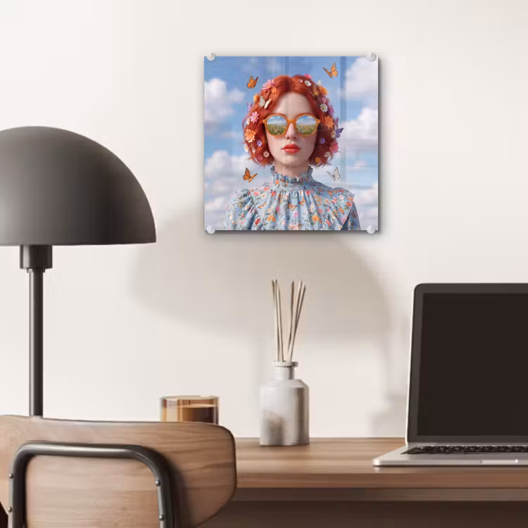 Vrouw - Bloemen - Zomer - Portret - Kleurrijk plexiglas 5mm klein -sfeer6