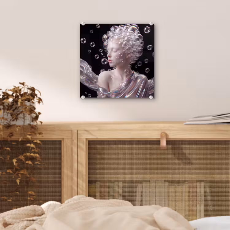 Vrouw - Bellen - Abstract - Kleurrijk plexiglas 5mm klein -sfeer4