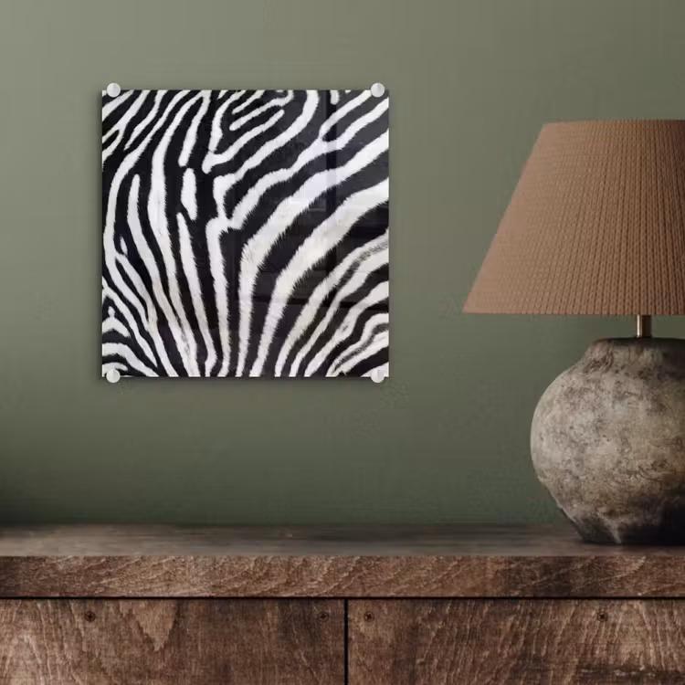 Zebra - Vacht - Klassiek - Zwart - Wit plexiglas 5mm klein -sfeer3