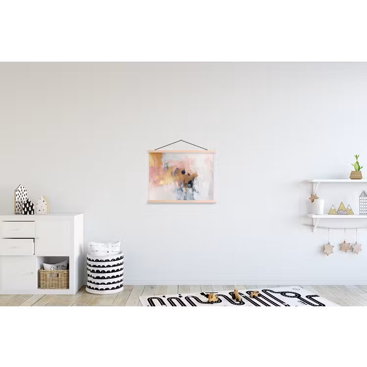 Abstract - Pastel kleuren - Goud - Modern - Aesthetic textielposter latten blank klein -kinderkamer